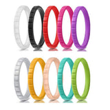 Maxbell 10Pcs 3mm Wide Flexible Rubber Silicone Wedding Finger Ring Band US Size 9