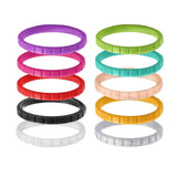 Maxbell 10Pcs 3mm Wide Flexible Rubber Silicone Wedding Finger Ring Band US Size 9