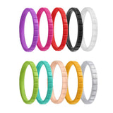 Maxbell 10Pcs 3mm Wide Flexible Rubber Silicone Wedding Finger Ring Band US Size 9