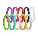 Maxbell 10Pcs 3mm Wide Flexible Rubber Silicone Wedding Finger Ring Band US Size 9