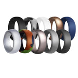 Maxbell 10Pcs 8.7mm Wide Flexible Rubber Silicone Wedding Finger Ring Band US Size9