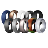 Maxbell 10Pcs 8.7mm Wide Flexible Rubber Silicone Wedding Finger Ring Band US Size14