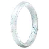 Maxbell 10Pcs Glitter Silicone Rubber Comfort Fit Wedding Party Rings US Size 8