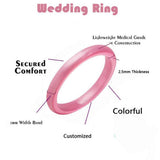 Maxbell 10Pcs Glitter Silicone Rubber Comfort Fit Wedding Party Rings US Size 8