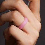 Maxbell 10Pcs Glitter Silicone Rubber Comfort Fit Wedding Party Rings US Size 8