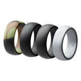 Maxbell 4Pcs 8mm Wide Flexible Rubber Silicone Wedding Finger Ring Band US Size8