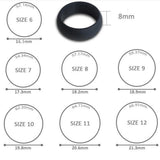 Maxbell 4Pcs 8mm Wide Flexible Rubber Silicone Wedding Finger Ring Band US Size8