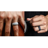 Maxbell 4Pcs 8mm Wide Flexible Rubber Silicone Wedding Finger Ring Band US Size8