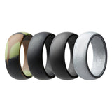 Maxbell 4Pcs 8mm Wide Flexible Rubber Silicone Wedding Finger Ring Band US Size8