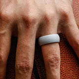 Maxbell 4Pcs 8mm Wide Flexible Rubber Silicone Wedding Finger Ring Band US Size8