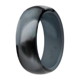 Maxbell 4Pcs 8mm Wide Flexible Rubber Silicone Wedding Finger Ring Band US Size11