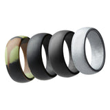 Maxbell 4Pcs 8mm Wide Flexible Rubber Silicone Wedding Finger Ring Band US Size11
