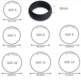 Maxbell 4Pcs 8mm Wide Flexible Rubber Silicone Wedding Finger Ring Band US Size12