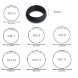 Maxbell 3Pcs 8mm Wide Flexible Rubber Silicone Wedding Finger Ring Band US Size11