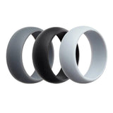 Maxbell 3Pcs 8mm Wide Flexible Rubber Silicone Wedding Finger Ring Band US Size11