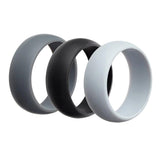 Maxbell 3Pcs 8mm Wide Flexible Rubber Silicone Wedding Finger Ring Band US Size11