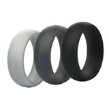 Maxbell 3Pcs 8mm Wide Flexible Rubber Silicone Wedding Finger Ring Band US Size11