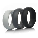 Maxbell 3Pcs 8mm Wide Flexible Rubber Silicone Wedding Finger Ring Band US Size11