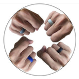 Maxbell 3Pcs 8mm Wide Flexible Rubber Silicone Wedding Finger Ring Band US Size11