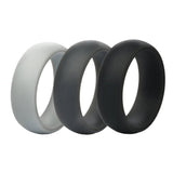 Maxbell 3Pcs 8mm Wide Flexible Rubber Silicone Wedding Finger Ring Band US Size11