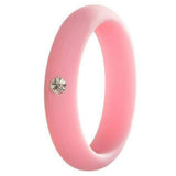 Maxbell 6 Pieces Multicolor Unisex Silicone Ring Rhinestone Rubber Wedding Band US 4