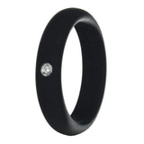 Maxbell 6 Pieces Multicolor Unisex Silicone Ring Rhinestone Rubber Wedding Band US 4