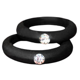 Maxbell 6 Pieces Multicolor Unisex Silicone Ring Rhinestone Rubber Wedding Band US 4