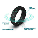 Maxbell 7Pack 5.7mm Wide Flexible Silicone Wedding Finger Ring Rubber Sport Ring 5