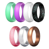 Maxbell 7Pack 5.7mm Wide Flexible Silicone Wedding Finger Ring Rubber Sport Ring 5