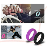 Maxbell 7Pack 5.7mm Wide Flexible Silicone Wedding Finger Ring Rubber Sport Ring 5