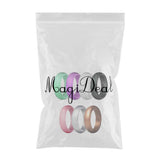 Maxbell 7Pack 5.7mm Wide Flexible Silicone Wedding Finger Ring Rubber Sport Ring 5