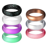 Maxbell 7Pack 5.7mm Wide Flexible Silicone Wedding Finger Ring Rubber Sport Ring 5
