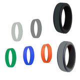 Max 8mm Men's Silicone Wedding Band Ring Working Sports Rubber Comfort Fit 13
