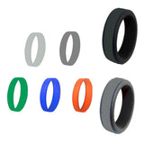 Max 8mm Men's Silicone Wedding Band Ring Working Sports Rubber Comfort Fit 13