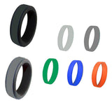 Max 8mm Men's Silicone Wedding Band Ring Working Sports Rubber Comfort Fit 13