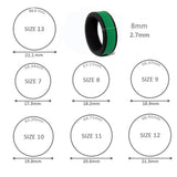 Max 8mm Men's Silicone Wedding Band Ring Working Sports Rubber Comfort Fit 13