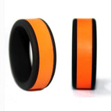 Max 8mm Men's Silicone Wedding Band Ring Working Sports Rubber Comfort Fit 13