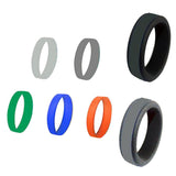 Max 8mm Men's Silicone Wedding Band Ring Working Sports Rubber Comfort Fit 13