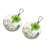 Maxbell 2 Pieces Resin Pendant Dried Flower Jewelry Making 20mm Glass Round Green