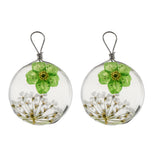 Maxbell 2 Pieces Resin Pendant Dried Flower Jewelry Making 20mm Glass Round Green