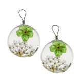 Maxbell 2 Pieces Resin Pendant Dried Flower Jewelry Making 20mm Glass Round Green