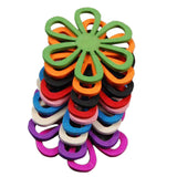 Maxbell 50X Wood Flowers Beads Mix Color Beading for DIY Making Jewelry Kids Toys