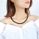 Maxbell Unisex Stainless Steel Magnetic Therapy Necklace for Pain Relief Black