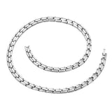Maxbell Unisex Stainless Steel Magnetic Therapy Necklace for Pain Relief Silver