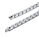 Maxbell Unisex Stainless Steel Magnetic Therapy Necklace for Pain Relief Silver