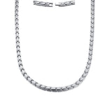 Maxbell Unisex Stainless Steel Magnetic Therapy Necklace for Pain Relief Silver