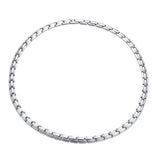 Maxbell Unisex Stainless Steel Magnetic Therapy Necklace for Pain Relief Silver
