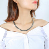 Maxbell Unisex Stainless Steel Magnetic Therapy Necklace for Pain Relief Silver
