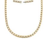 Maxbell Unisex Stainless Steel Magnetic Therapy Necklace for Pain Relief Gold-Silver