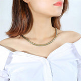 Maxbell Unisex Stainless Steel Magnetic Therapy Necklace for Pain Relief Gold-Silver